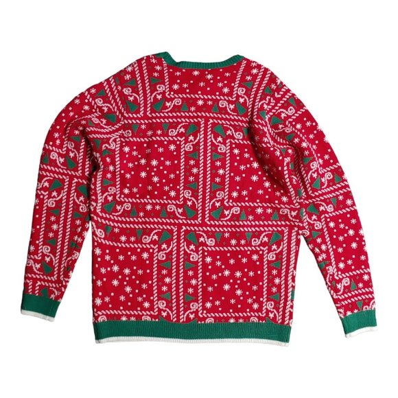 Ugly Christmas Sweater Women's Extra Large Red Reindeer Holiday Grandma Pullover - Picture 2 of 9